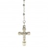 Silver rosary with 4mm beads and Lourdes heart