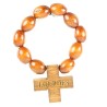 Wooden rosary with heart of Lourdes
