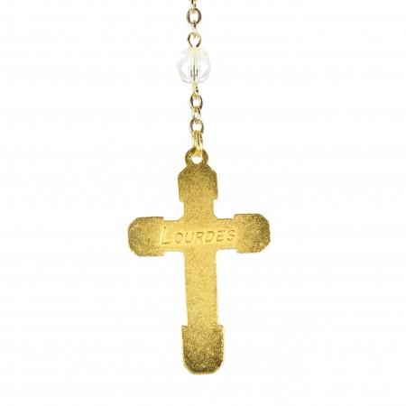 Gold semi-crystal rosary with 6mm beads