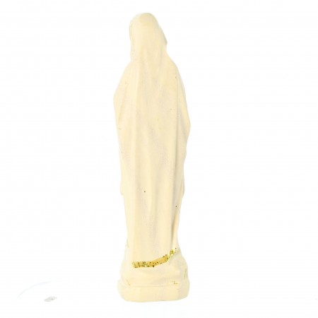 Statua della Madonna in resina finto legno con glitter oro 6 cm