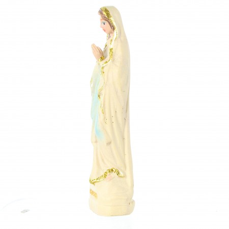 Statue de la Vierge Marie en résine imitation bois avec paillettes dorées 6cm