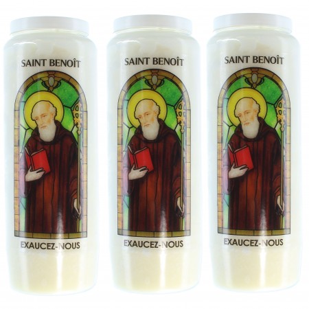 3 Bougies de Neuvaine de Saint Benoît avec prières