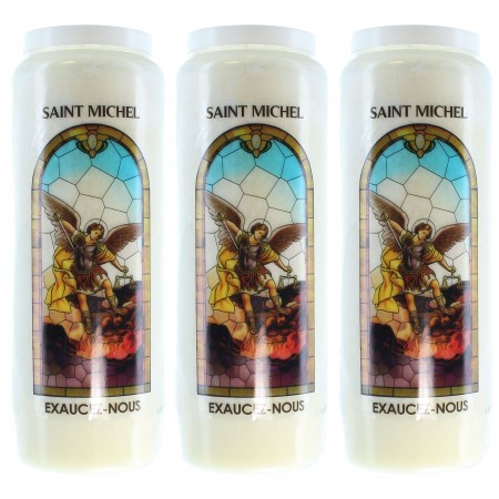 3 Bougies de Neuvaine de Saint Michel avec prières