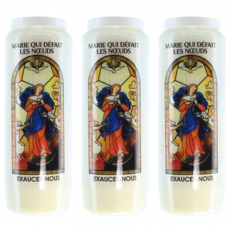3 Bougies de Neuvaine de Marie qui défait les nœuds avec prières