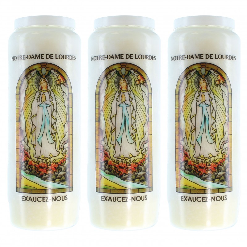 Confezione da 3 novene di Nostra Signora di Lourdes con preghiere sul retro