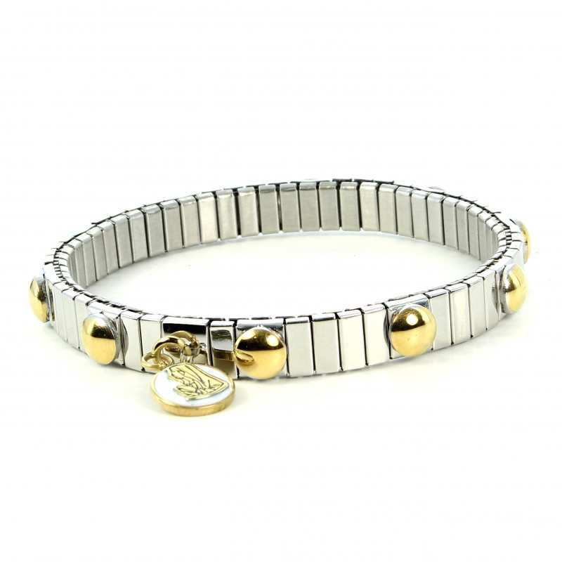 Silver and golden beads bracelet