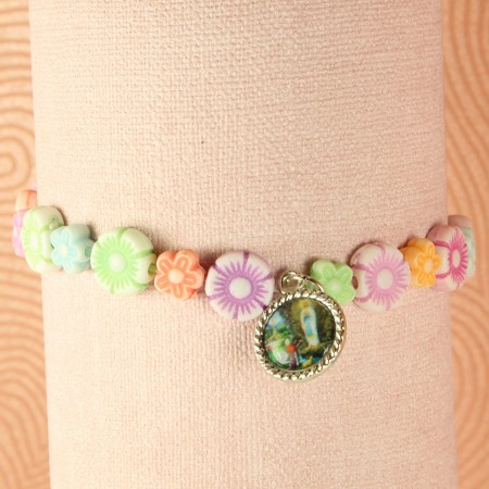 Multicoloured flower child bracelet