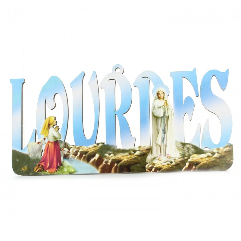 Plaquette en bois de Lourdes