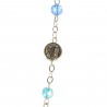Appariton rosary in blue and white glass