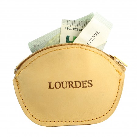 Leather Lourdes rosary case