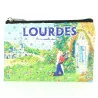 Porte-monnaie rectangulaire avec Zip strass et image de Lourdes