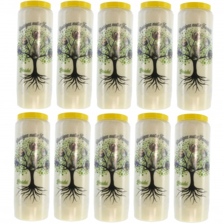 Set of 10 Novena candles Tree of Life protector 17,5cm