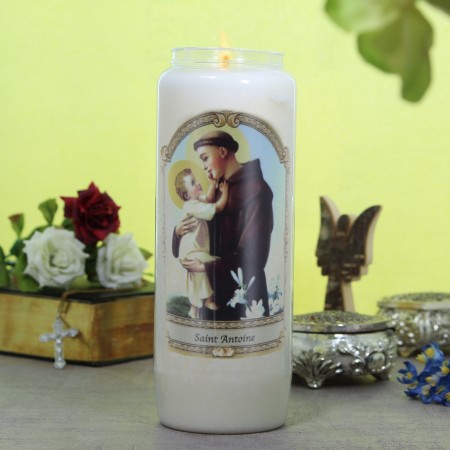 Set of 10 Novena Candles of Saint Anthony 17,5cm
