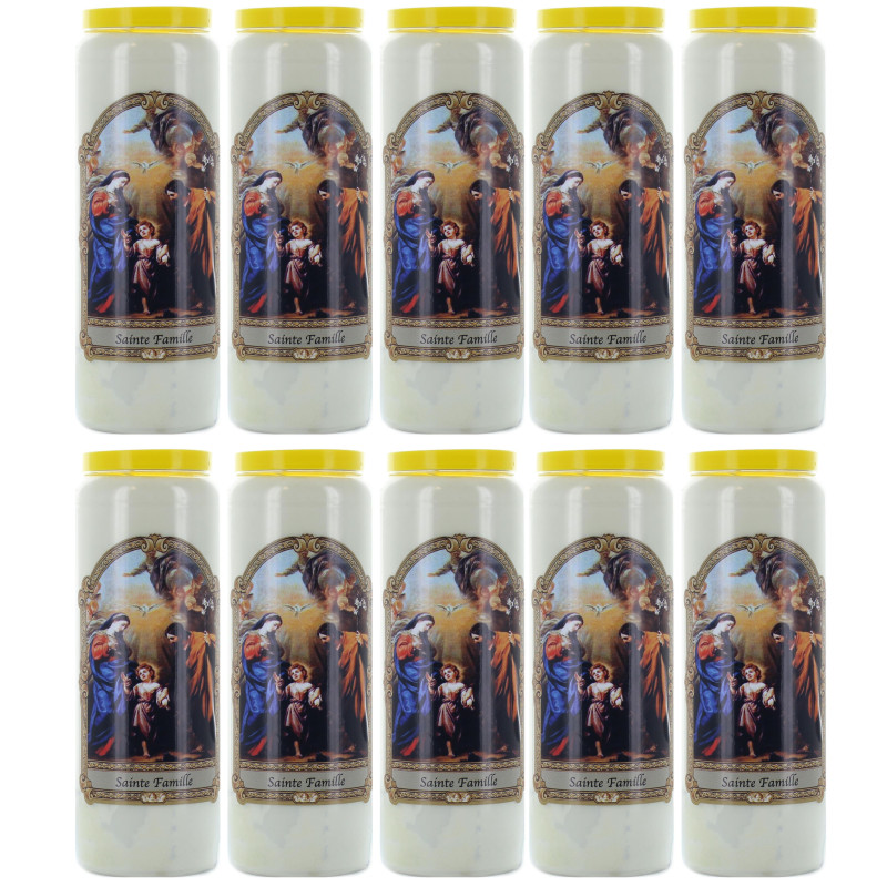 Papstar Bougies Cylindriques - Lot De 10, Cire Crème, 40x90mm - Durée Combustion ~9 Heures