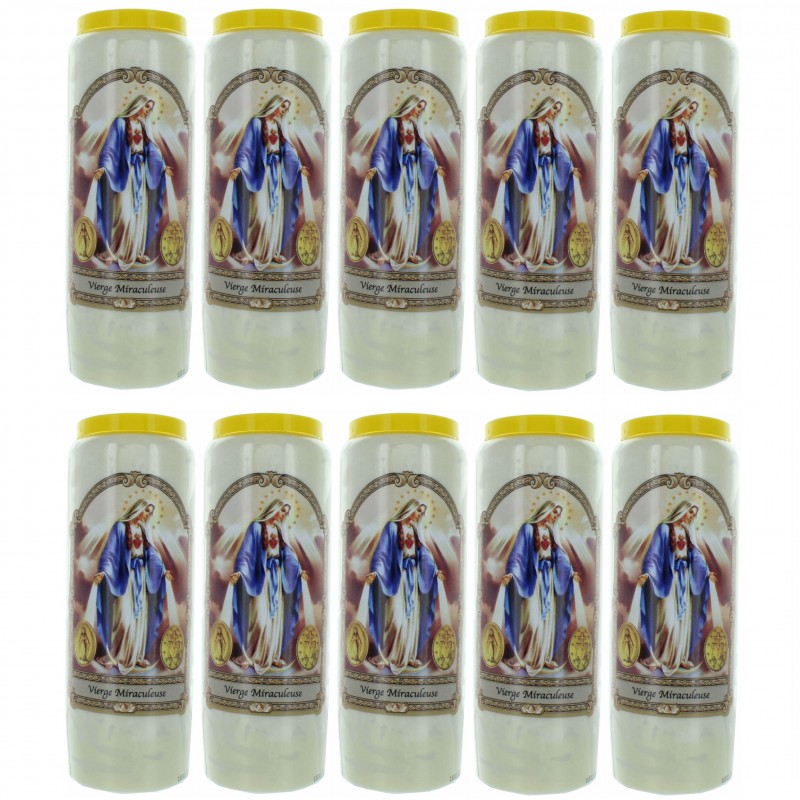 Set of 10 Novena Candles of the Our Lady of Grace 17,5cm