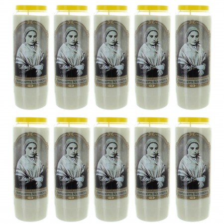 Set di 10 candele della Novena di Santa Bernadette 17,5 cm