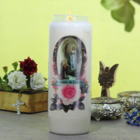 Set of 10 Novena candles Apparition of Lourdes 17,5 cm