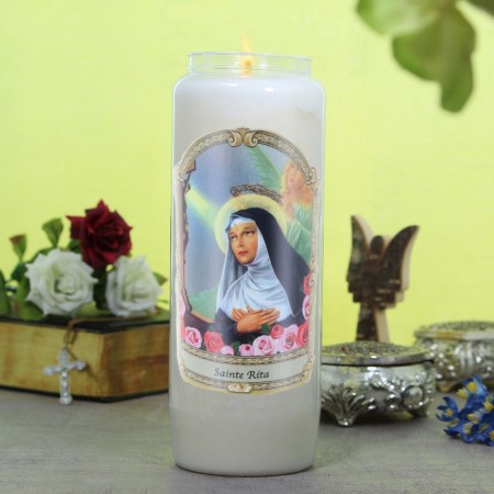 Set of 10 Novena candles Saint Rita 17,5 cm