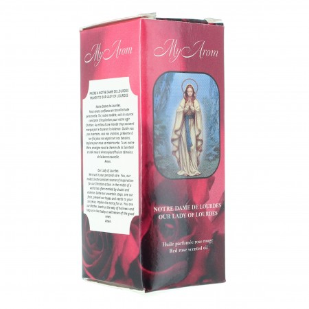 Olio essenziale religioso Nostra Signora di Lourdes, al profumo di rosa rossa 10ml