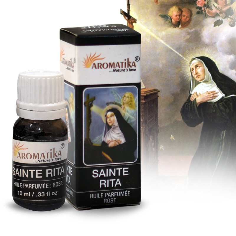 Huile essentielle religieuse Sainte Rita parfum rose 10ml