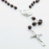 Oval wooden rosary for the deceased with opening centerpiece
