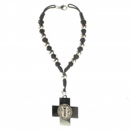 Bracelet avec une croix en acier de Saint Benoit