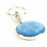 Round keyring of Saint Benedict, blue