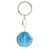 Round keyring of Saint Benedict, blue