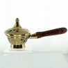 22cm brass incense burner with wooden handle