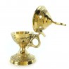 Brass incense burner with cross and 13cm handle