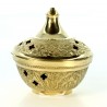 Chased brass incense burner with 8cm grid