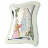 Cornice in legno e metallo dell'Apparizione di Lourdes a colori 12x10cm