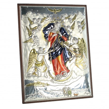 Madonna che Scioglie I Nodi - cornice in metallo e legno argento 8x11cm