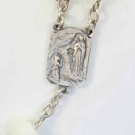 Silver rosary with mother of pearl beads