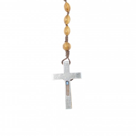 Olive wood rosary with Lourdes water
