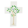 White children's cross Tree of Life 12cm