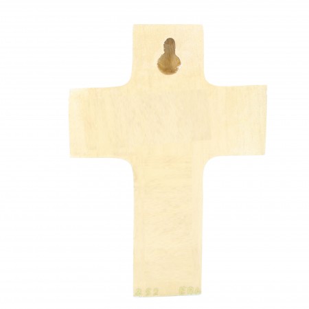 Croix enfantine blanche Eglise et Papillons de 12cm