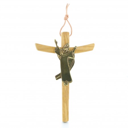 Croix du Christ Glorieux en bois d'olivier de 15cm