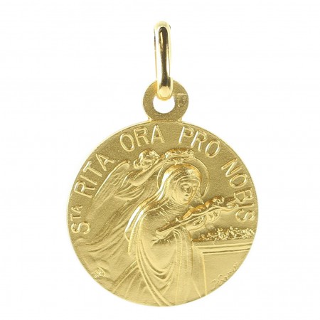 Saint Rita medal 18mm gold plated