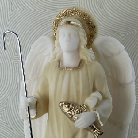 Coffret de 3 statues des Archanges en albâtre