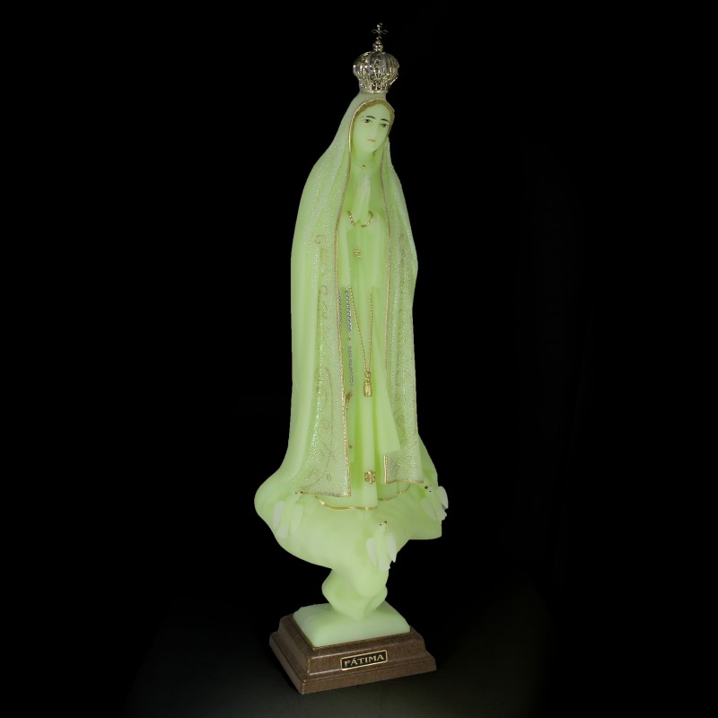 Statue de Notre Dame de Fatima lumineuse de 44cm en résine
