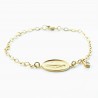 Gold-plated bracelet with Rue du Bac Miraculous Medal and strass