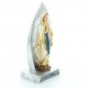 Statue de Notre Dame de Lourdes en résine colorée avec socle argenté 13cm