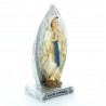 Statua di Nostra Signora di Lourdes in resina colorata con base in argento 13cm