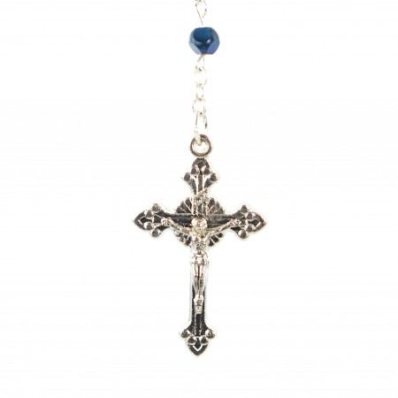 Apparition rosary with faceted glass cubes and clasp