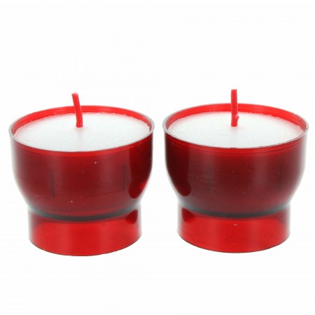 Set of 24 red 4 cm votive candles that last 6hrs