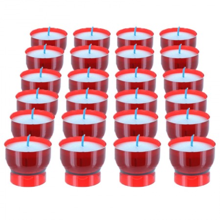 24 candele votive rosse 4 cm 6 ore