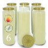 6 White Novena Candles in Plant Wax