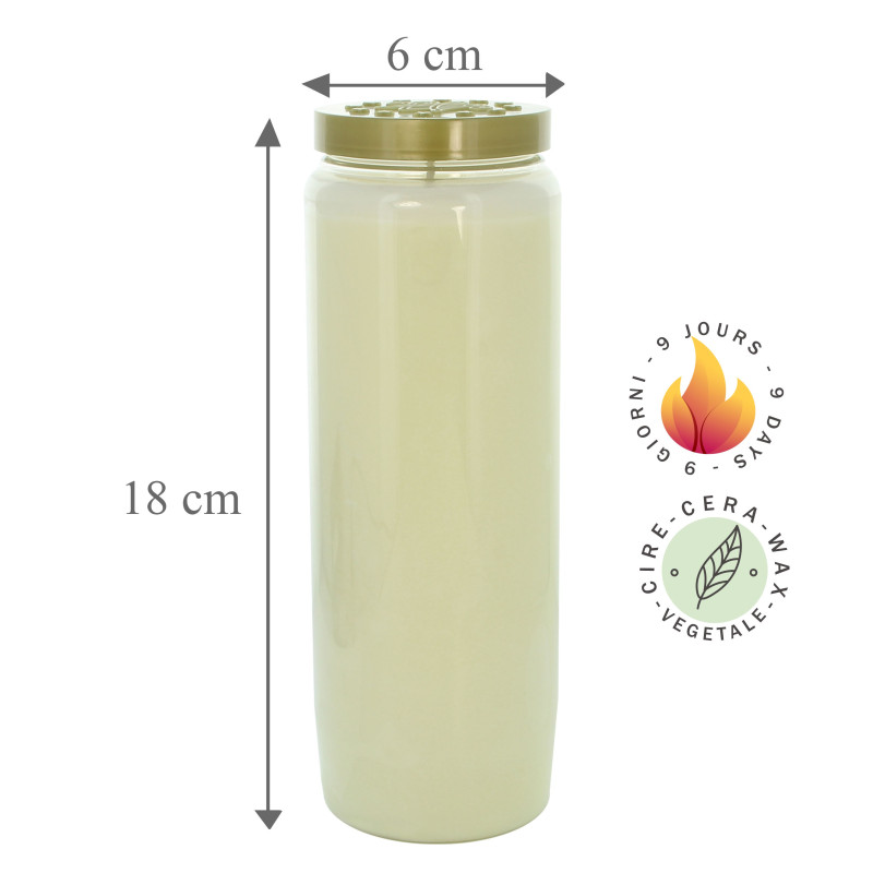 20 Bougies Neuvaines Blanches 100% Végétales - Combustion 9 Jours Pour Méditation Et Relaxation