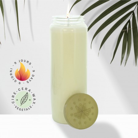 3 White Novena Candles in Plant Wax